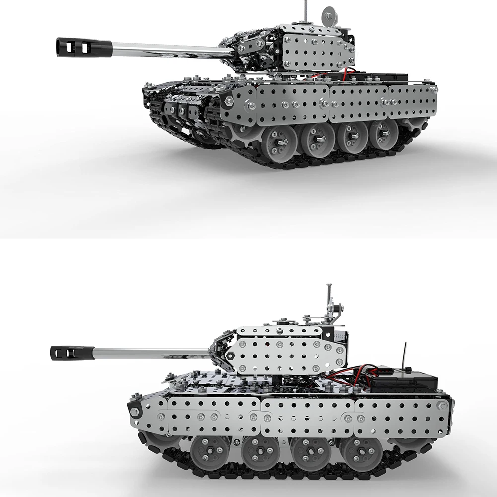 2 4G DIY RC танк кирпич игрушки автомобиль из нержавеющей стали PanzerModel кирпичи