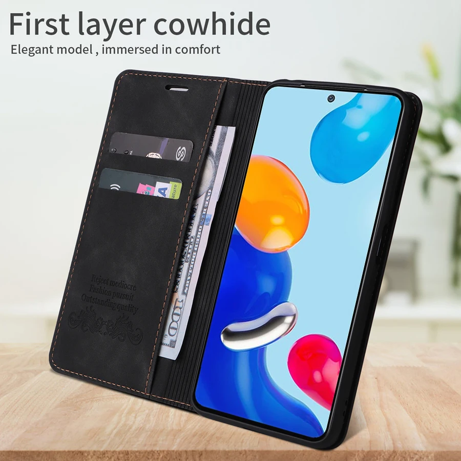 Wallet Flip Leather Case For Xiaomi Redmi 10 10C 9A 9C 9T Note 11 Pro 10S 10 Pro 9 Pro 8T 7 Poco F3 X3 X4 Pro M3 M4 Pro M5s 11T