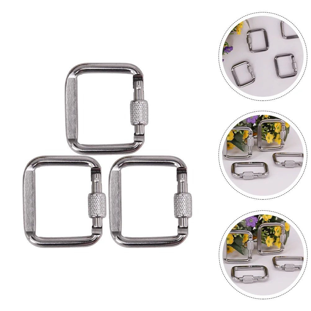 

3 PCS Camping Button Outdoor Climbing Toys Climbing Kettle Buckle Pendant Toy Buckle Key Ring Buckle Aluminum D Ring Clip