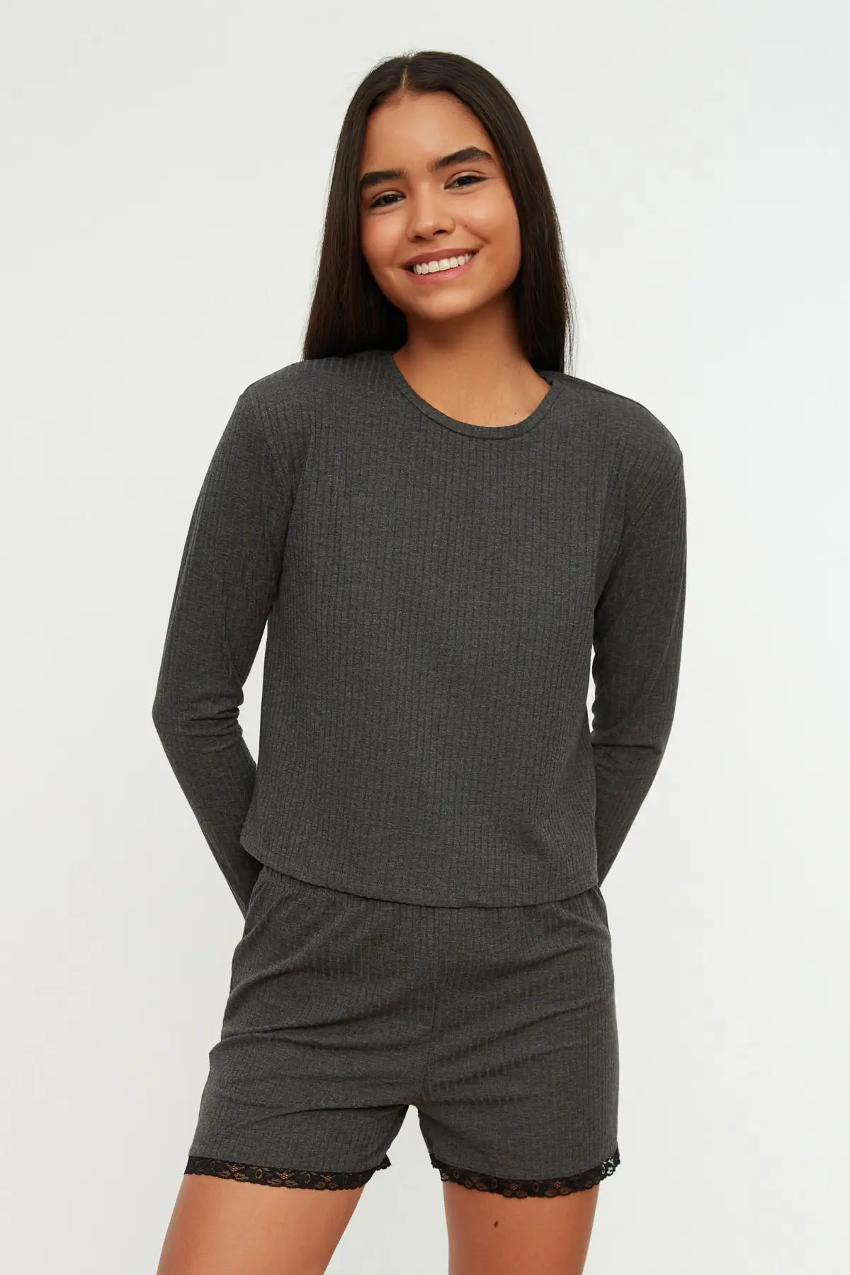 

Women's Pajamas antizite Lace Detailed Knitted Sleep Lounge Pajamas Nightwear Nightwear Nightwear Nightwear Casual Home Clothing