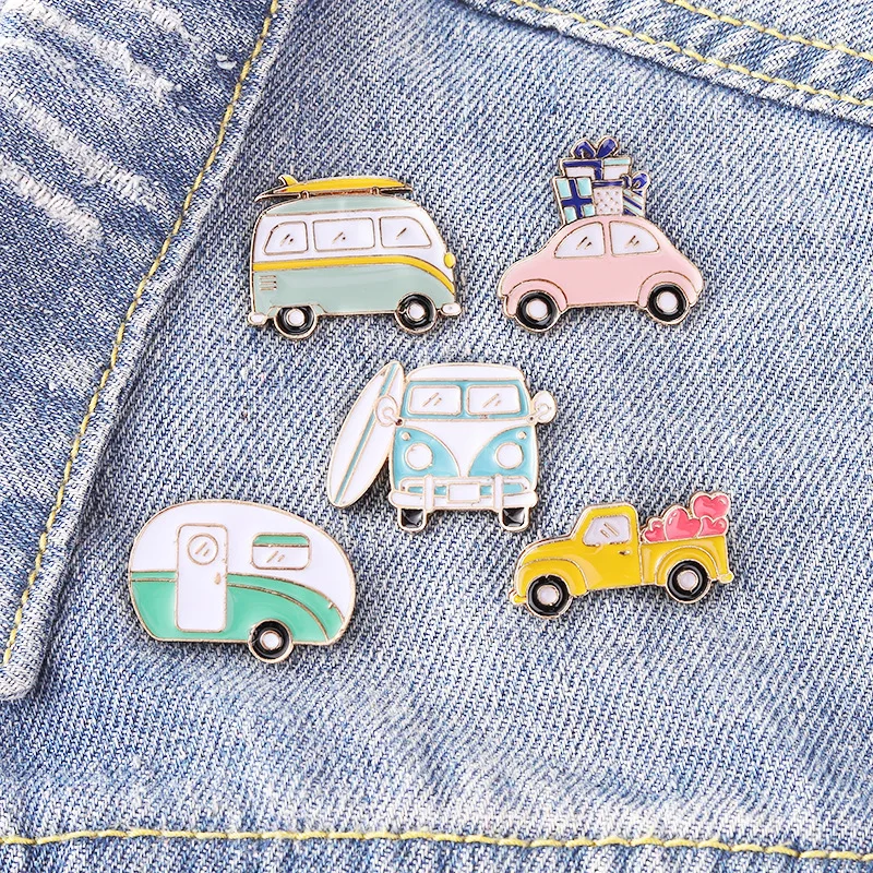 

11 Style Women's Brooch Fashion Cute Car Series Brooch Lapel Button Metal Pin Painted Badges Pins Jewelry Accessories Kids Gift