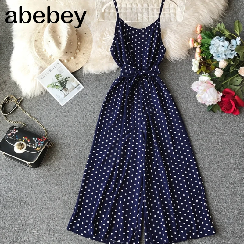 Женский Повседневный комбинезон в горошек профессиональный до середины икры с