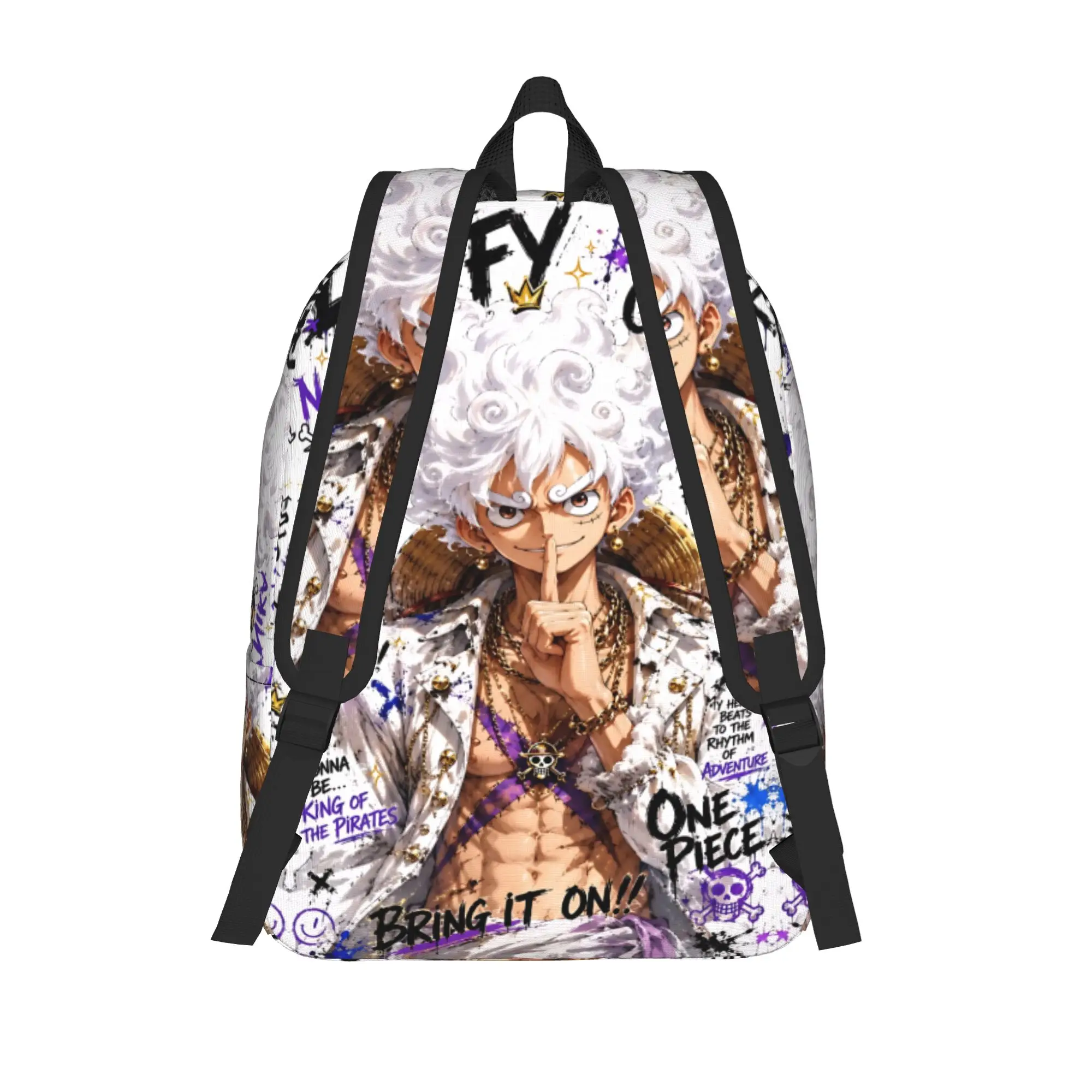 Фото Модный рюкзак Fashion One Piece Luffy Gear 5 Graffiti: крутой, ретро, моющийся, для кемпинга №2