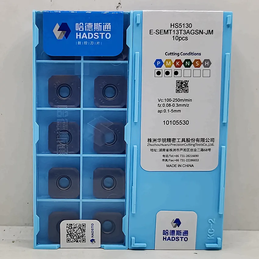 50pcs SEMT13T3AGSN-JM HS5130 SEMT13T3AGSN SEMT13T3 HADSTO CNC carbide inserts Milling