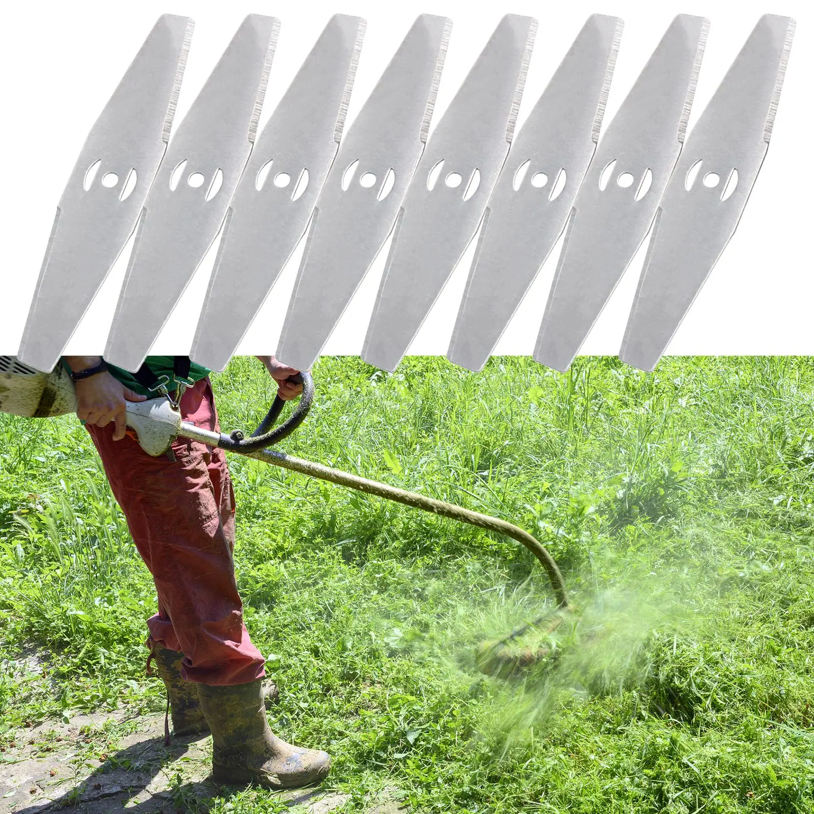 

8Pcs Metal Grass String Trimmer Head Blade Replacement Saw Blades Lawn Mower Fittings Accessories For Garden Tool Parts Accessor