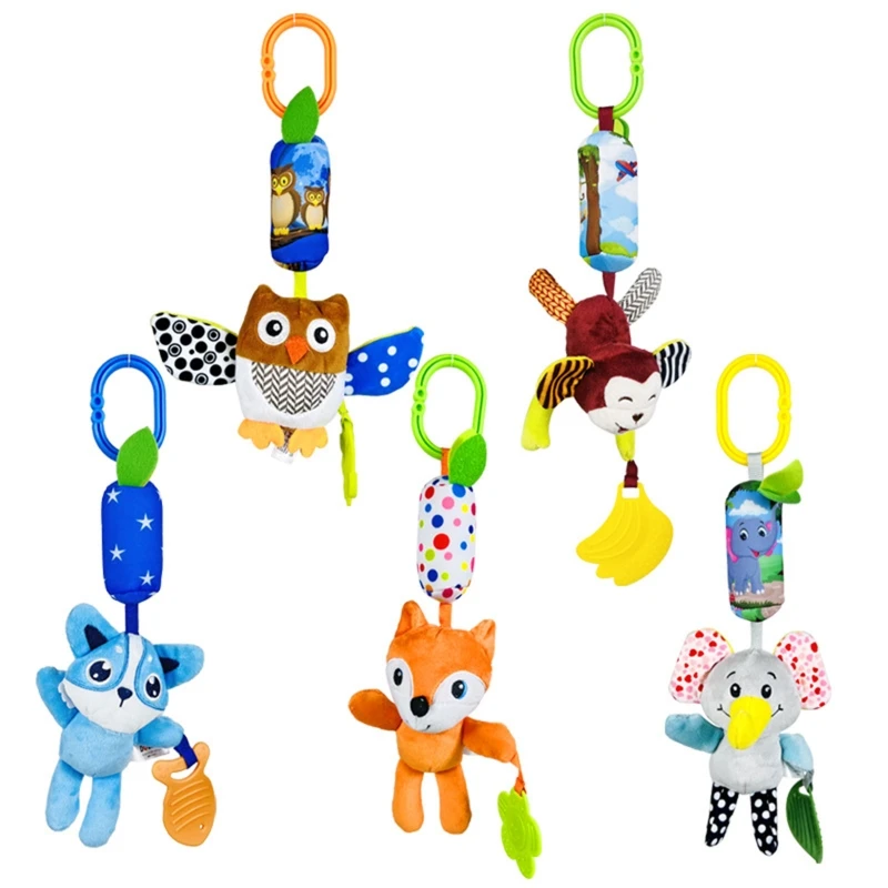 

Plush Rattle Baby Soother Doll Stroller Hanging Mobile Toy Soft Sleeping Wind Chime Infant Teething Toy Crib Decoration