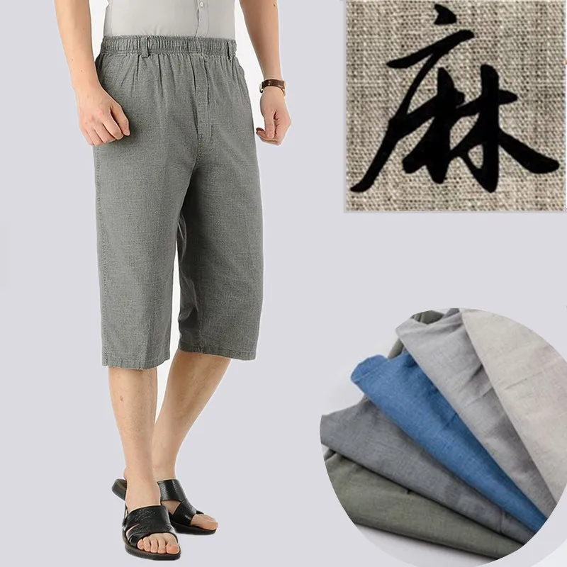 

Mens Cotton Linen Shorts for Men Summer Thin Breathable Solid Color Casual Short Pants Male Quality Brand Plus Size Shorts 5XL