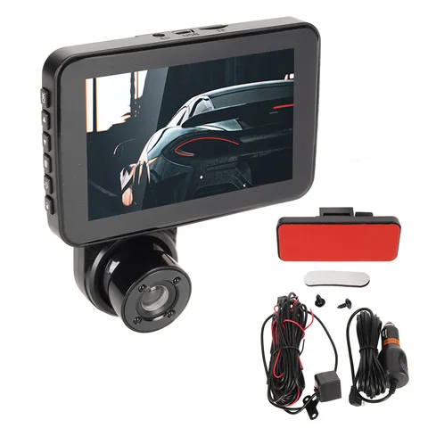 Вращающийся Автомобильный видеорегистратор с ночным видением и обнаружением движения-широкоугольный передний и задний внутренний Регистратор