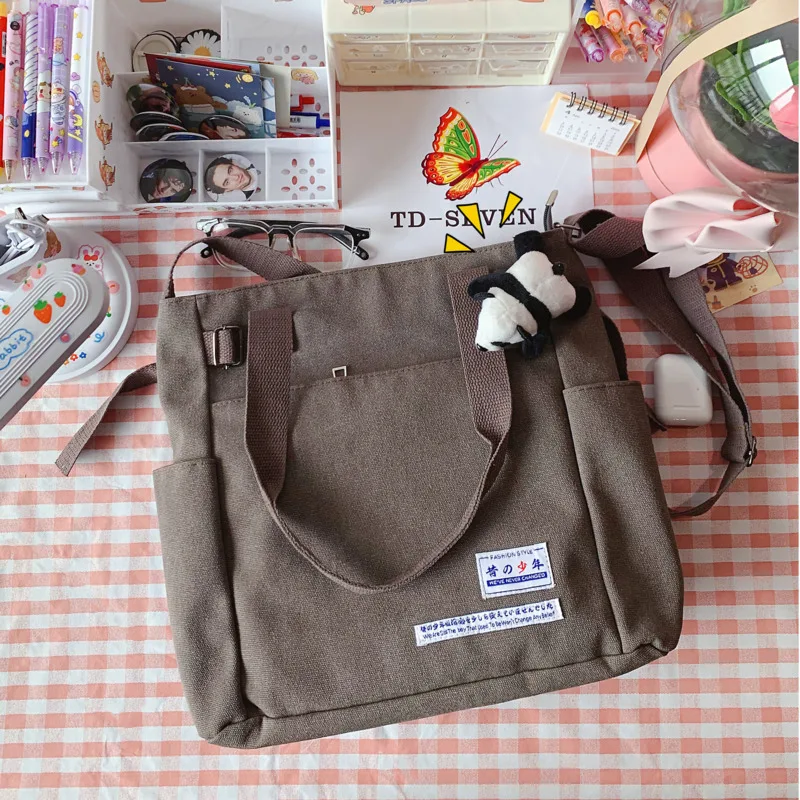 Women High Capacity Handbag Multipurpose Shoulder Messenger Bag Canvas Bag Pendant Сумка Багет Sac A Main Femme Bolsa Feminina