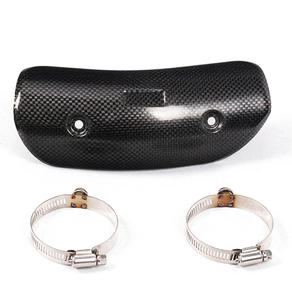 

Защита для выхлопной трубы мотоцикла, протектор из углеродного волокна, тепловой экран для глушителя мотоцикла с наклейкой для Honda, Yamaha, Kawasaki, Suzuki