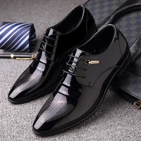 men classic business men dress shoes fashion lowtop flat shoes men slipon bright leather breathable oxford shoes men size new