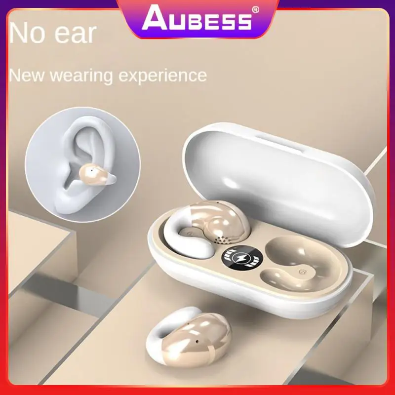 

Touch Control Headset Stereo Sound Effects Headset Battery 35ma Earphone Ultra Light Body Ear Clip Design Headset