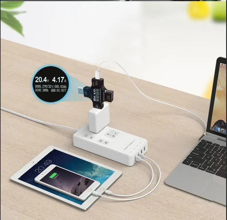 Цифровой вольтметр Type-C/USB тестер измерительное напряжение ток умный Амперметр