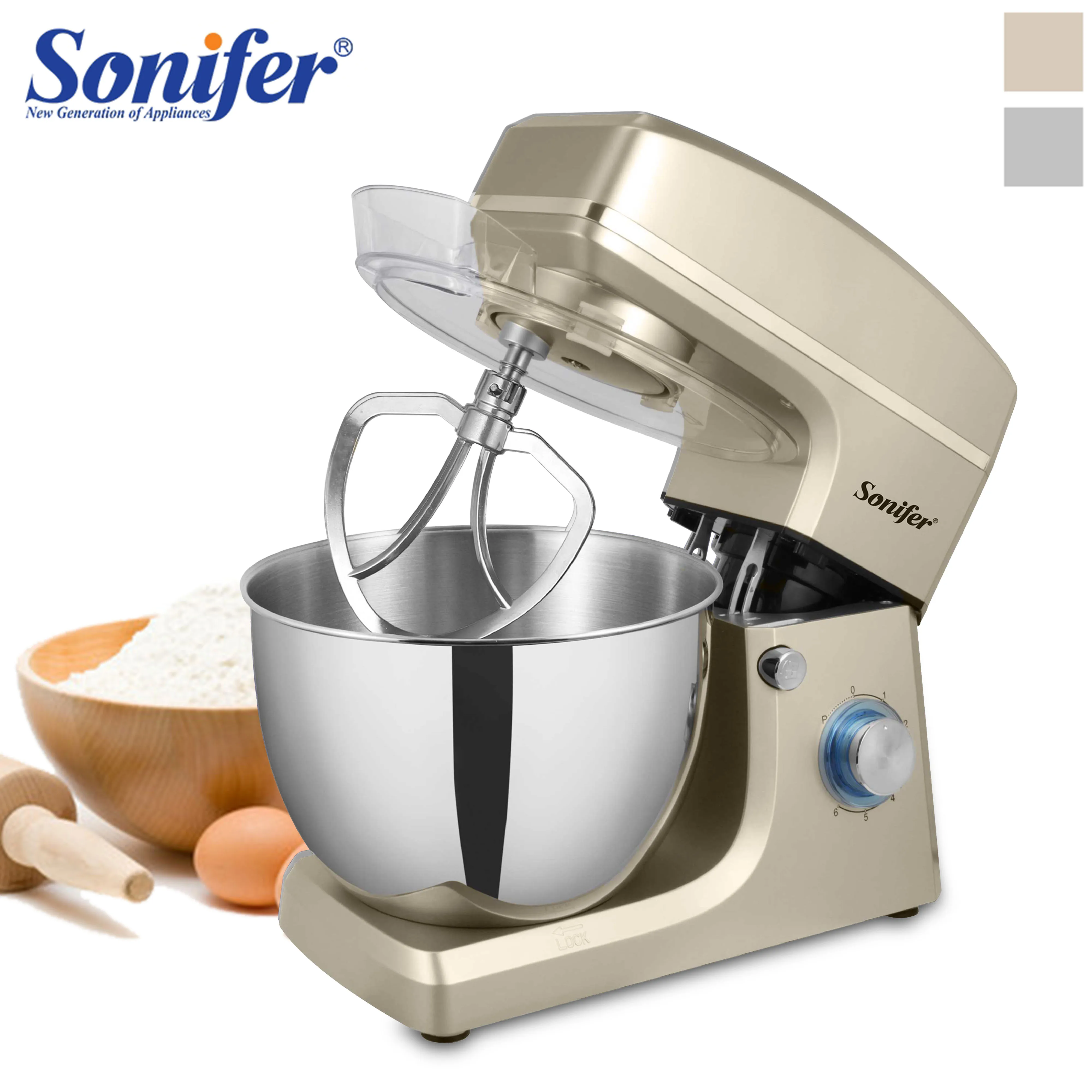 

Sonifer 8L Stand Mixer Kitchen Aid Food Blender Cream Whisk Cake Dough Mixers With Bowl Stainless Steel Chef Machine Charm