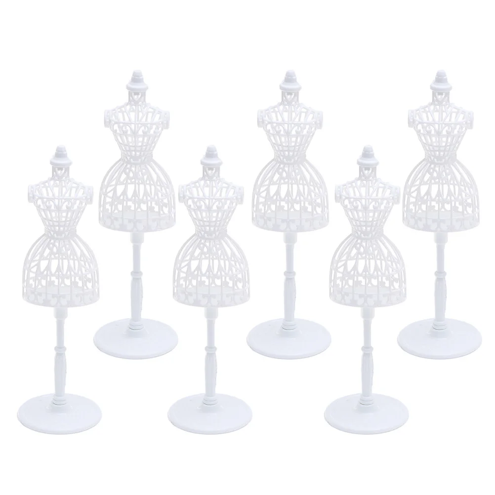 

6pcs Dress Form Cloth Gown Display Support Holder Mannequin Model Stand Accessories for Dresses Decoration ( White )