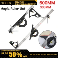 3 in1 adjustable ruler multi combination 300600mm square angle ruler measuring set universal ruler right angle protractor tools