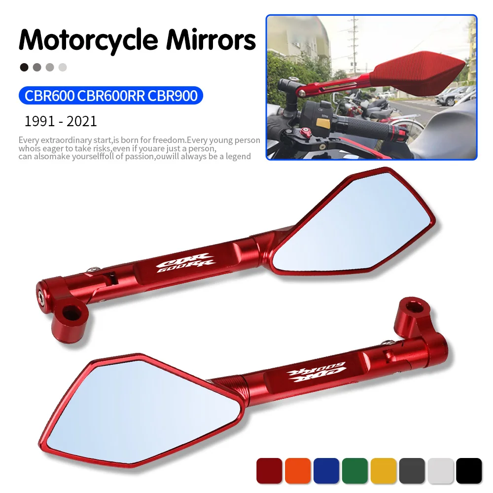 

For HONDA CBR600 CBR600RR CBR900 1991-2018 2019 2020 2021 Universal Motorcycle Aluminum Rear View Rearview Mirrors Side Mirror