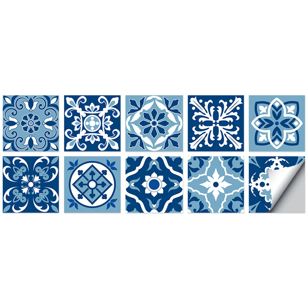 

10 Pcs Hard Piece Tile Sticker Fashion Stickers Home Decorative Wall Supplies Sticky DIY Decals Pvc For