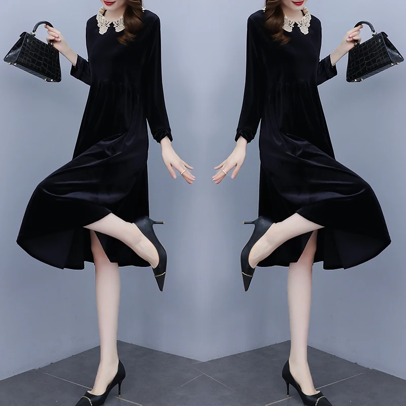 EHQAXIN модное осеннее женское платье 2024 новые свободные повседневные платья