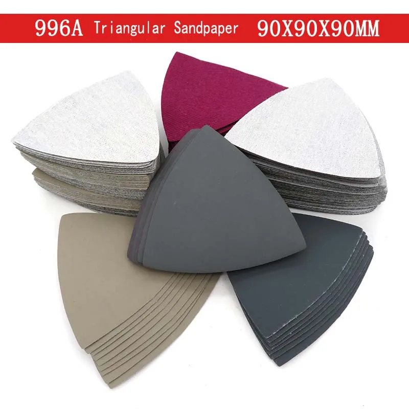 

Triangular Water Sand Dry And Wet Flocking Sandpaper Metal Car Phone Plastic Polishing 996A 90 * 90 * 90mm