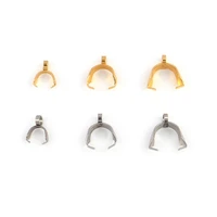 20pcs 3x10mm stainless steel hook pendant clasp pinch clips bail pendants necklace for diy jewelry findings accessories