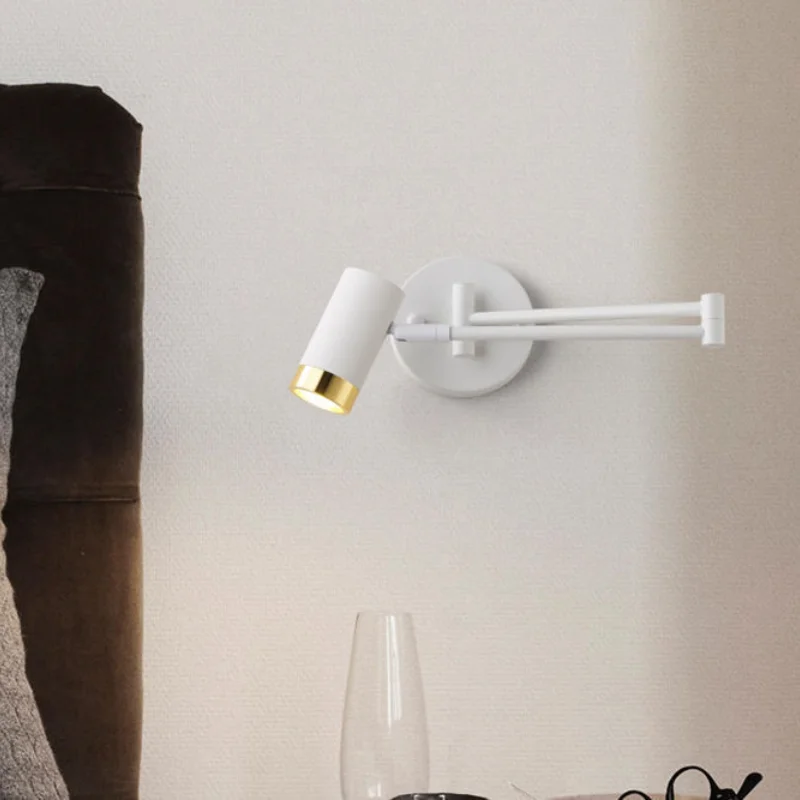 Современная Складная настенная лампа на длинной ножке регулируемый