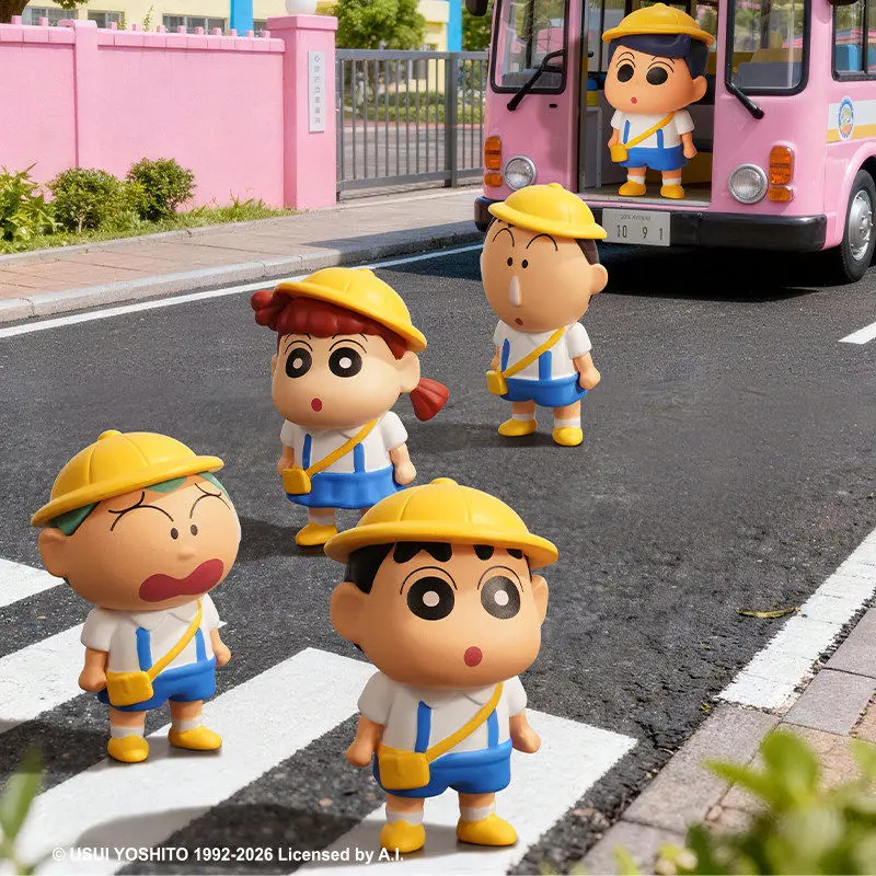 Фото Коллекционные фигурки Crayon Shin-Chan: серия Five Crew Action, слепые коробки, кавайные пакеты-сюрпризы, украшения и сувениры, креативные подарки, мультяшные куклы №4