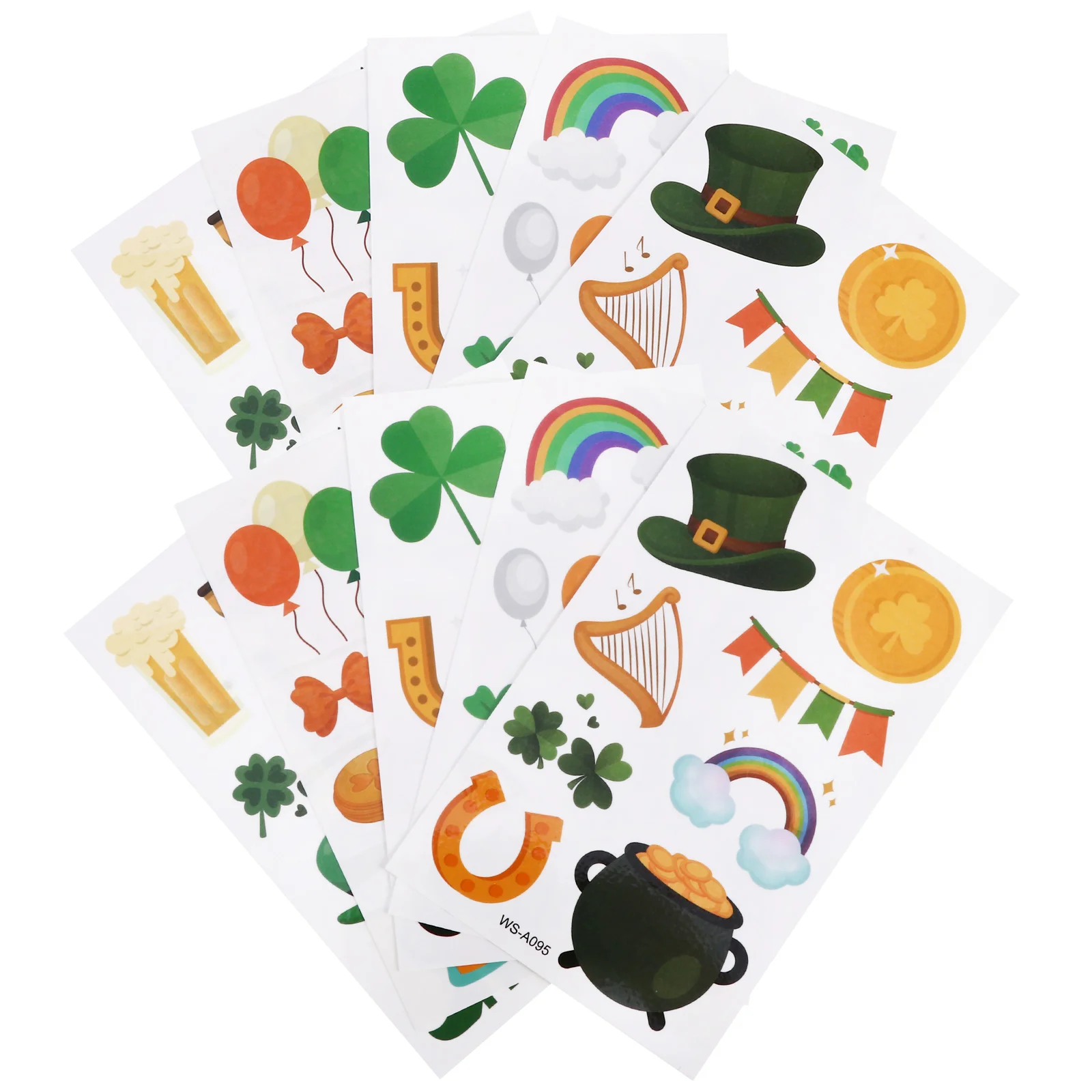 

St Daypatrickshamrock Childrenstickers Temporary Patterned Patricks Decorations Party Supplies