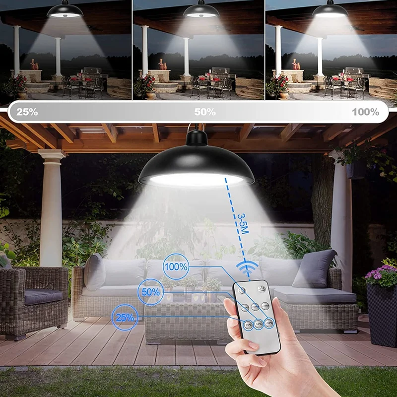 Акция! Солнечный подвесной светильник для помещений и улицы IP65 солнечный пульт