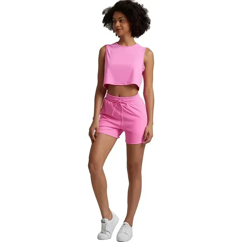 Лимонный женский мягкий комплект для тренажерного зала и фитнеса йоги карман на