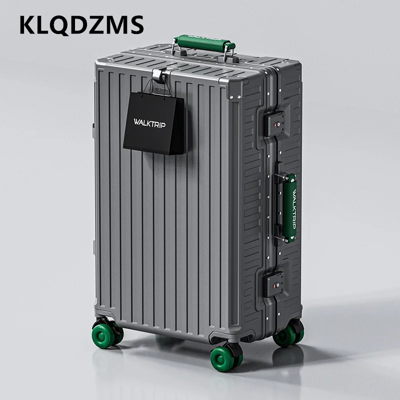 Фото KLQDZMS 20/24/26/28-дюймовый высококачественный чемодан на колесах большой вместимости из ABS+PC пластика, ручная кладь, дорожный чемодан на колесиках №4