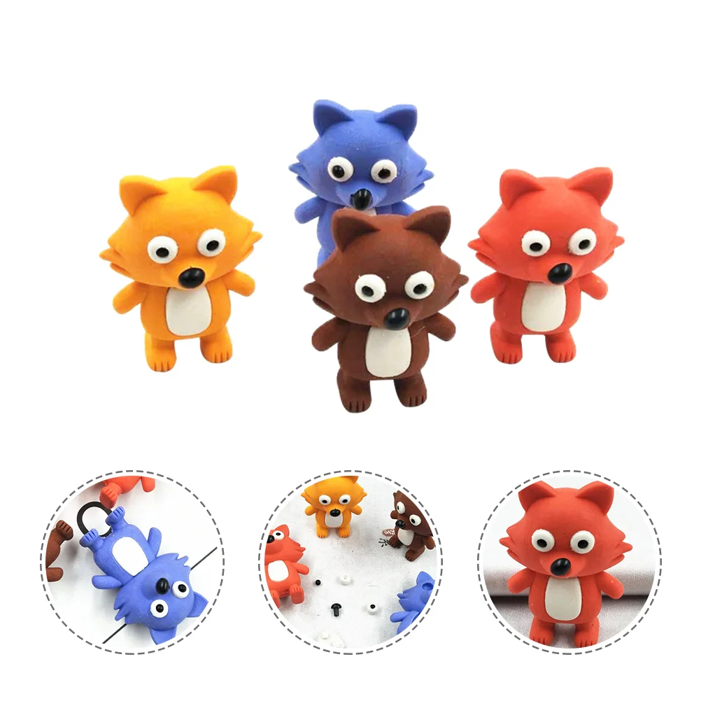 

Erasers Eraser Mini Toy Kidsanimal Fox Prizes Puzzle 3D Gift Easter Classroom Novalty Holidaygames Filler Favors Party Children