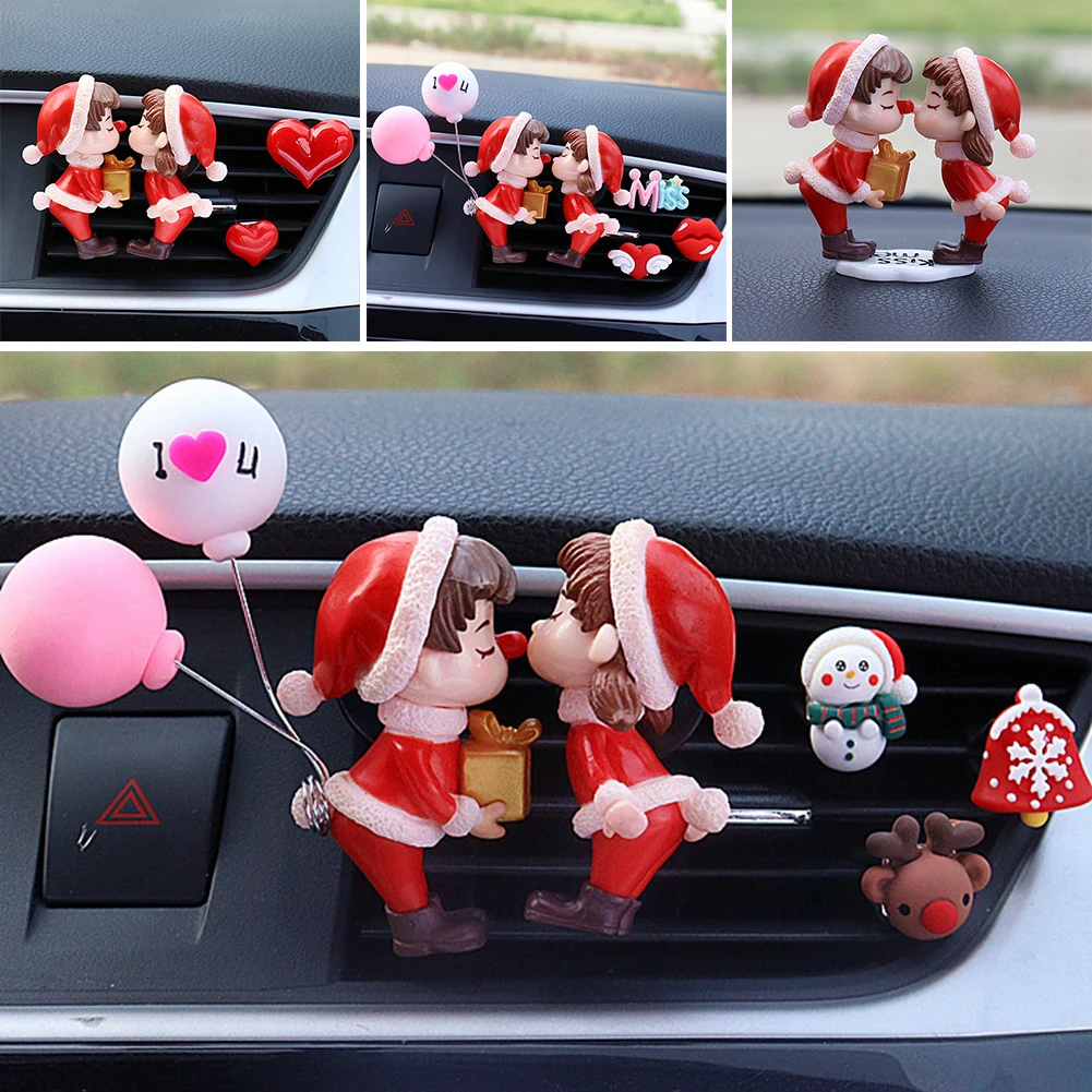 

1 SET Lovely Couple Girl Boy Car Air Vent Freshener Perfume Clip Christmas Gifts Couple Design Car Decor