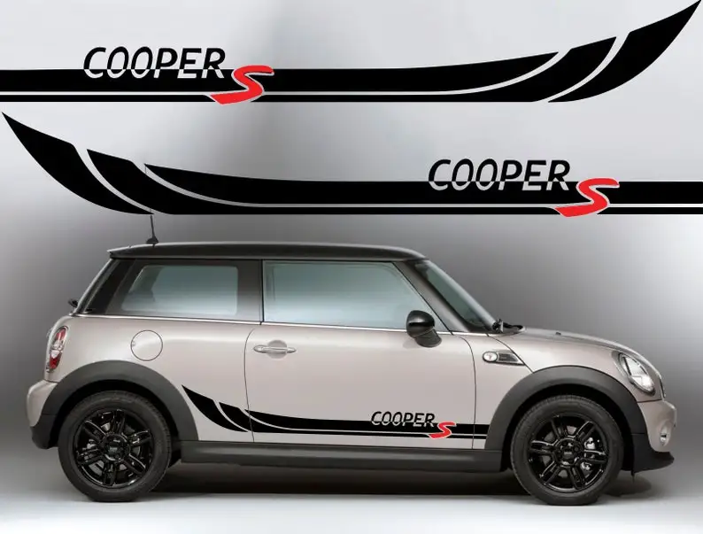 

Виниловая наклейка Mini Cooper S с красной S стороной от знаков BL