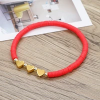 shinus love gold heart beads bohemia ethinic handmade bracelet women jewelry