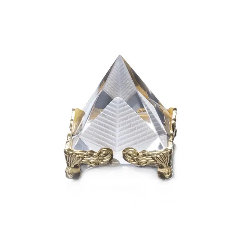 

Hot Sale Energy Healing Small Feng Shui Egypt Egyptian Crystal Clear Pyramid Ornament Home Decor Living Room Decoration