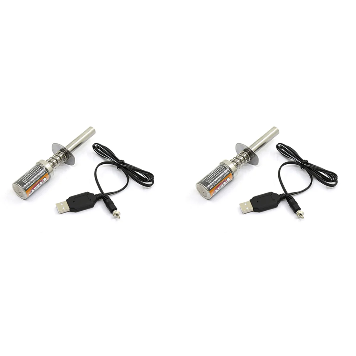 

2X RC Nitro 1.2 V 1800Mah Rechargeable Glow Plug Starter Igniter DC USB Charger for Gas Nitro Engine Power 1/10 RC Car