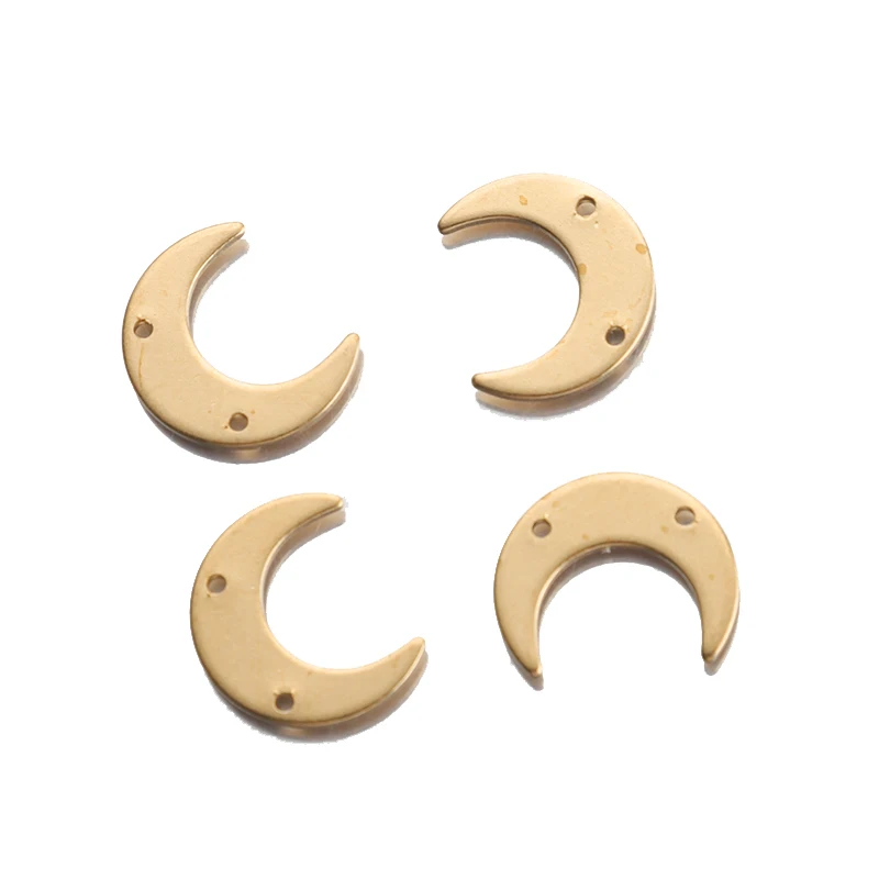 

20pcs Raw Brass 13x16mm Crescent Moon Charm Pendant Two Holes Earrings Charms For DIY Necklace Jewelry Findings Making Supplies