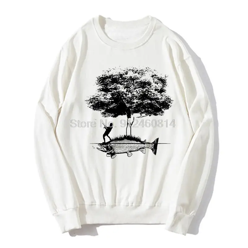 

Trout Fish Cool Artistic Fishing Boys Mens Fisherman Gift Hoodie Men Fleece Sweater Hip Hop Sweatshirts Streetwear Harajuku