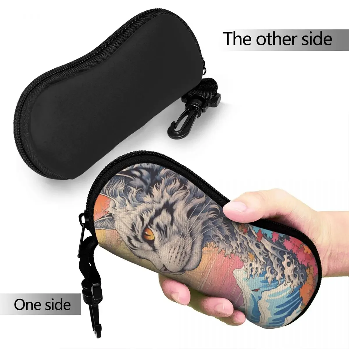 Чехол для очков с изображением летающего бульдога и кота мужской чехол
