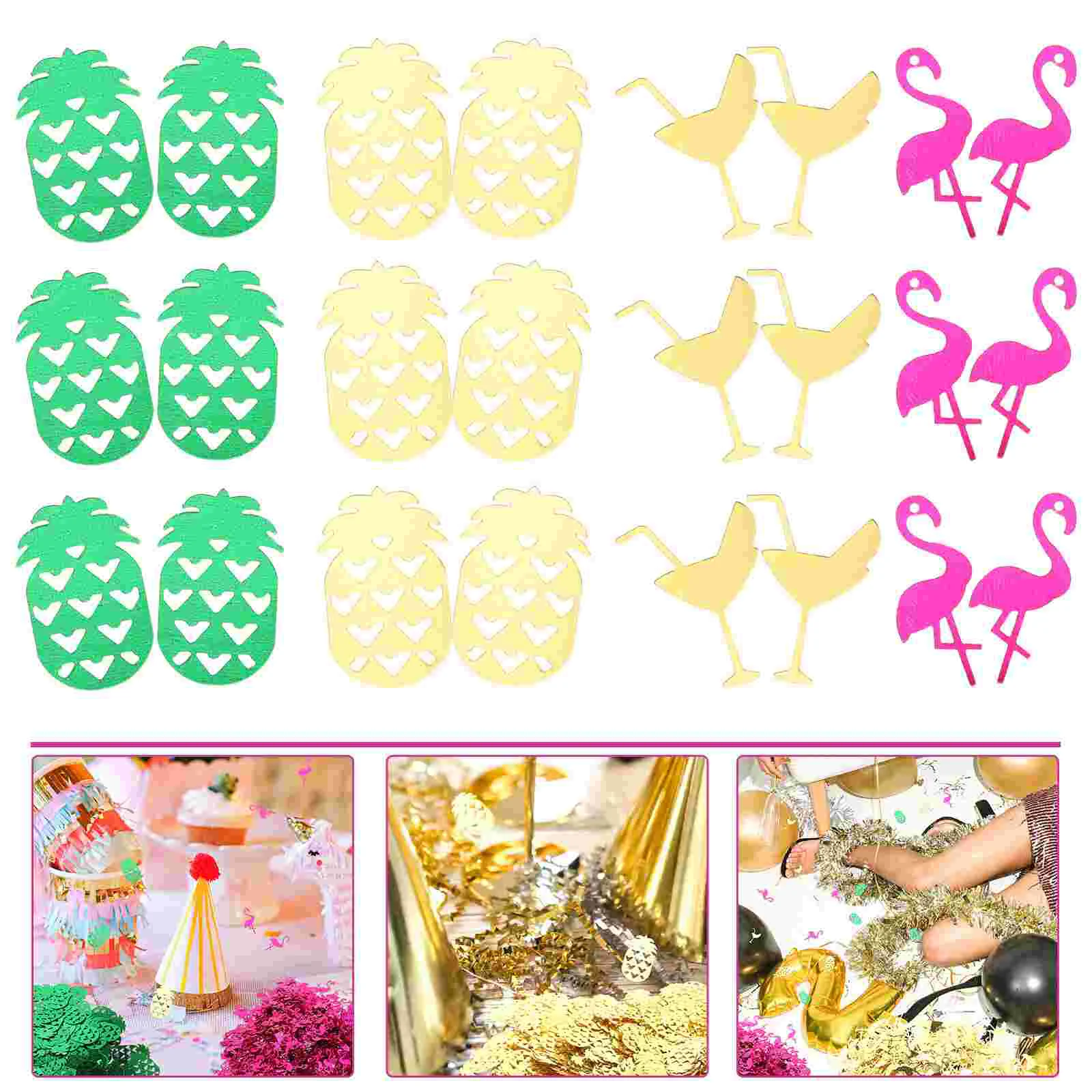 

Table Hawaiian Party Tropical Summer Luau Glitter Decor Metallic Pineapple Scatter Sequins Jungle Sprinkles Fruit Sequin Wedding