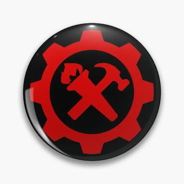 

Syndicalism Red On Black Customizable Soft Button Pin Lover Women Fashion Funny Clothes Cartoon Metal Creative Collar Decor