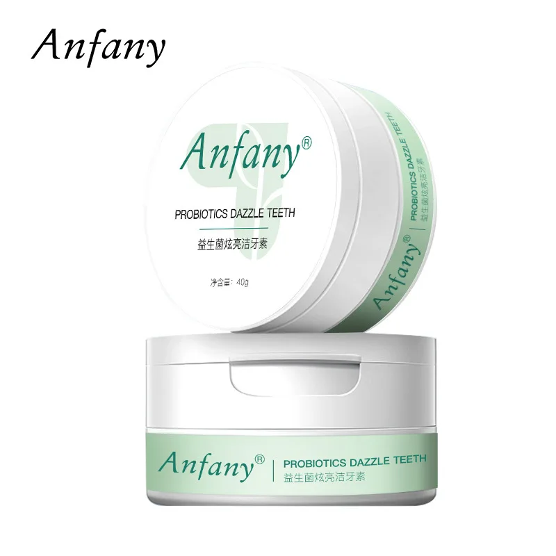 Anfany 40ml Probiotics Bright Tooth Powder, Whiten Teeth Remove Tooth Stains Yellow Teeth Smoke Stains Fresh Breath Tooth Powder