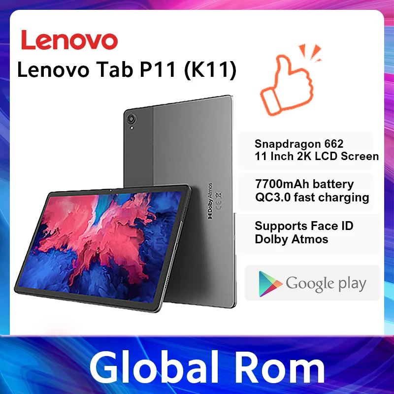 

Global ROM Lenovo Tab P11 or Xiaoxin Pad 11 inch 2K LCD Screen Snapdragon Octa Core 6GB 128GB Tablet Android 10 7700mAh Battery
