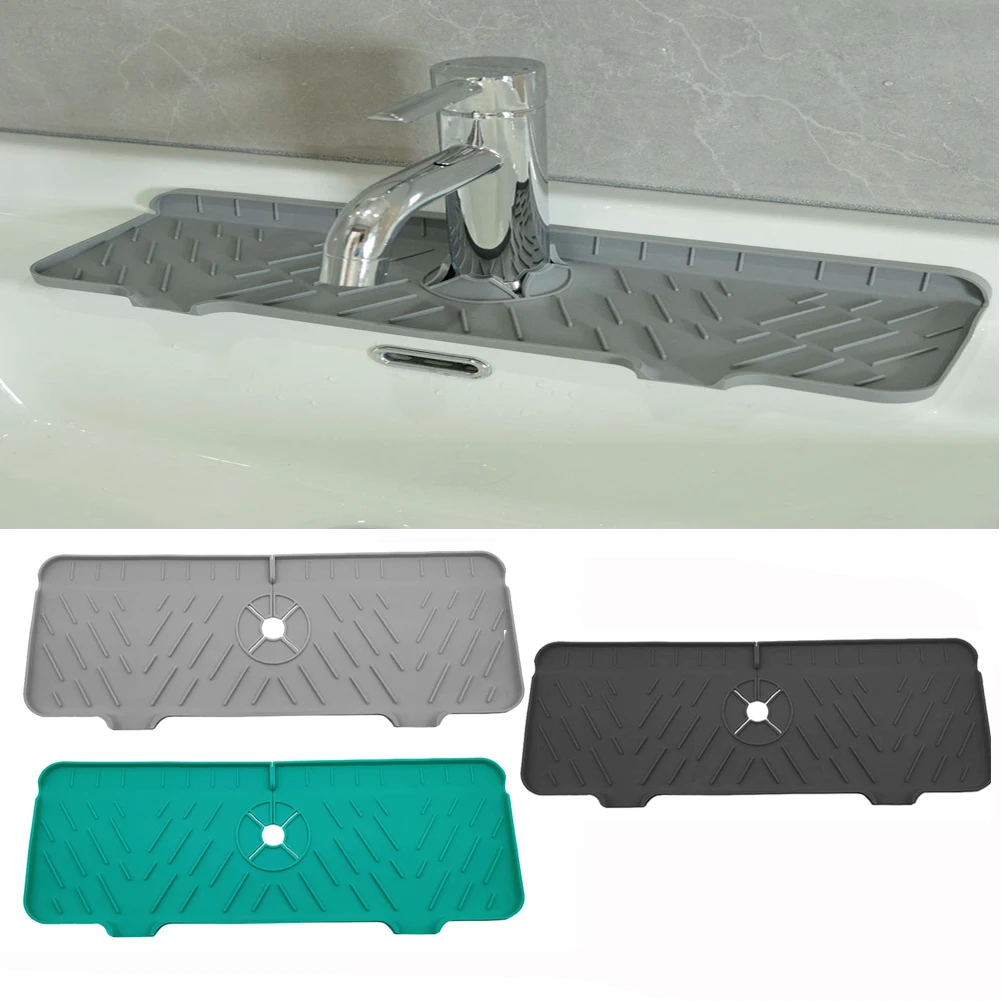 

Силиконовый абсорбирующий коврик для смесителя, защита от брызг на раковину, моющийся коврик для кухонного смесителя, коврик для сушки посу...