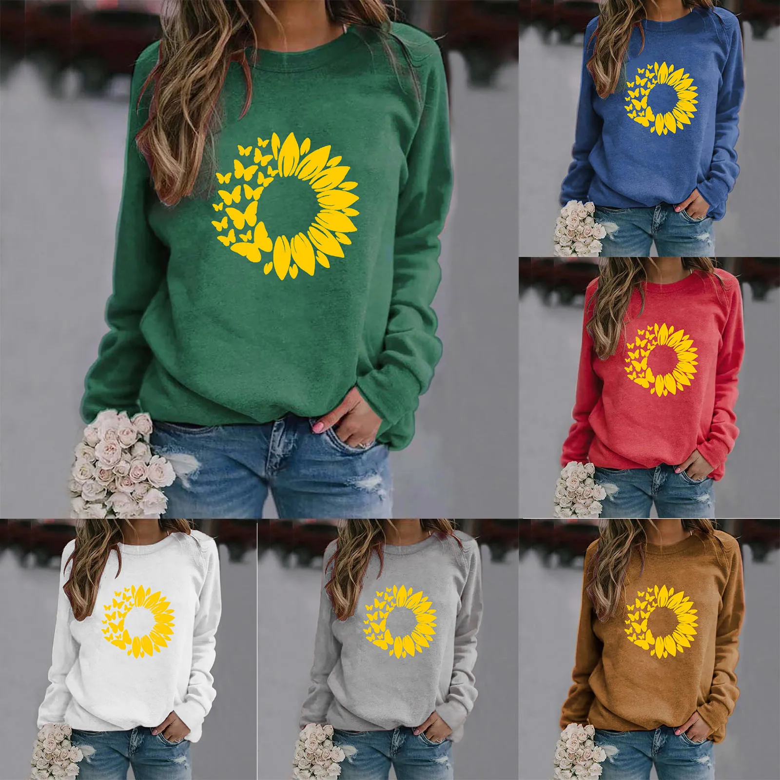 

Переработанные Женские повседневные рубашки с круглым вырезом, длинный пуловер с принтом, толстовка с капюшоном на молнии, женские свитера ...