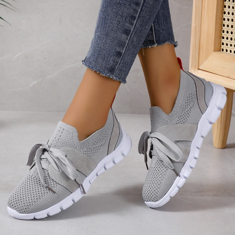 

Ladies Casual Shoes Fashion Walking Mesh Flats Ladies Sneakers 2022 Gym Ladies Vulcanized Shoes Comfort Plus Size 35-43
