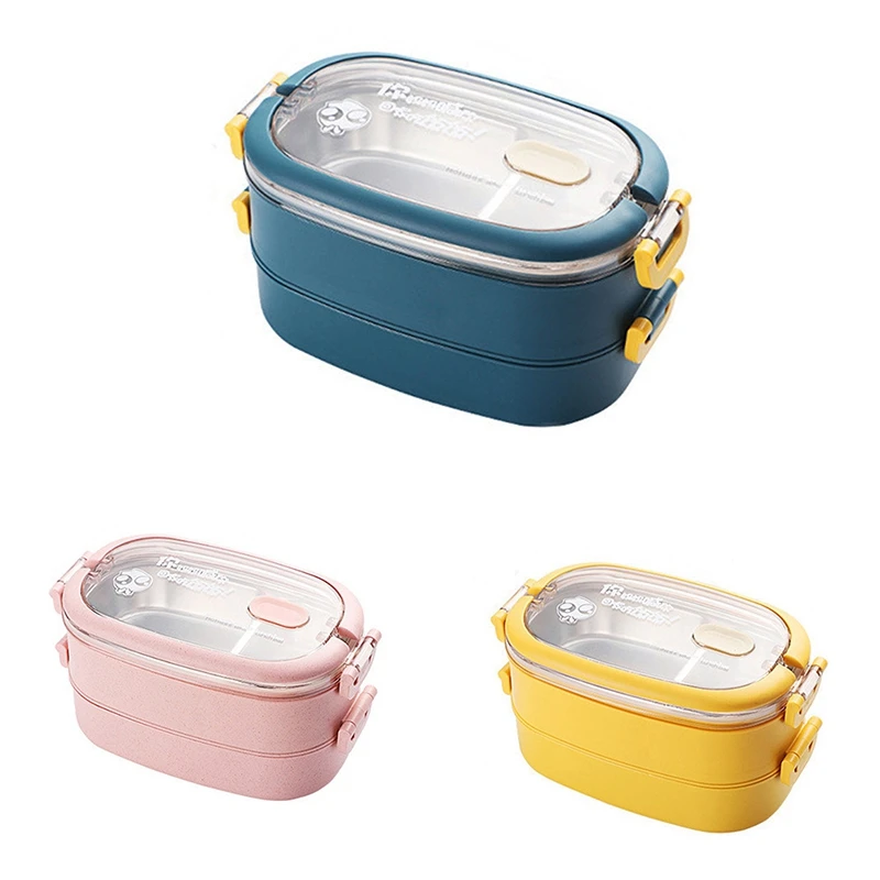 

HOT-Stainless Steel Insulated Lunch Box Student School Multi-Layer Lunch Box Tableware Bento Food Container