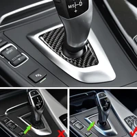 carbon fiber car center gear shift panel base cover sticker trim for bmw 3 4 series f30 f32 2013 2014 2015 2016 2017 2018