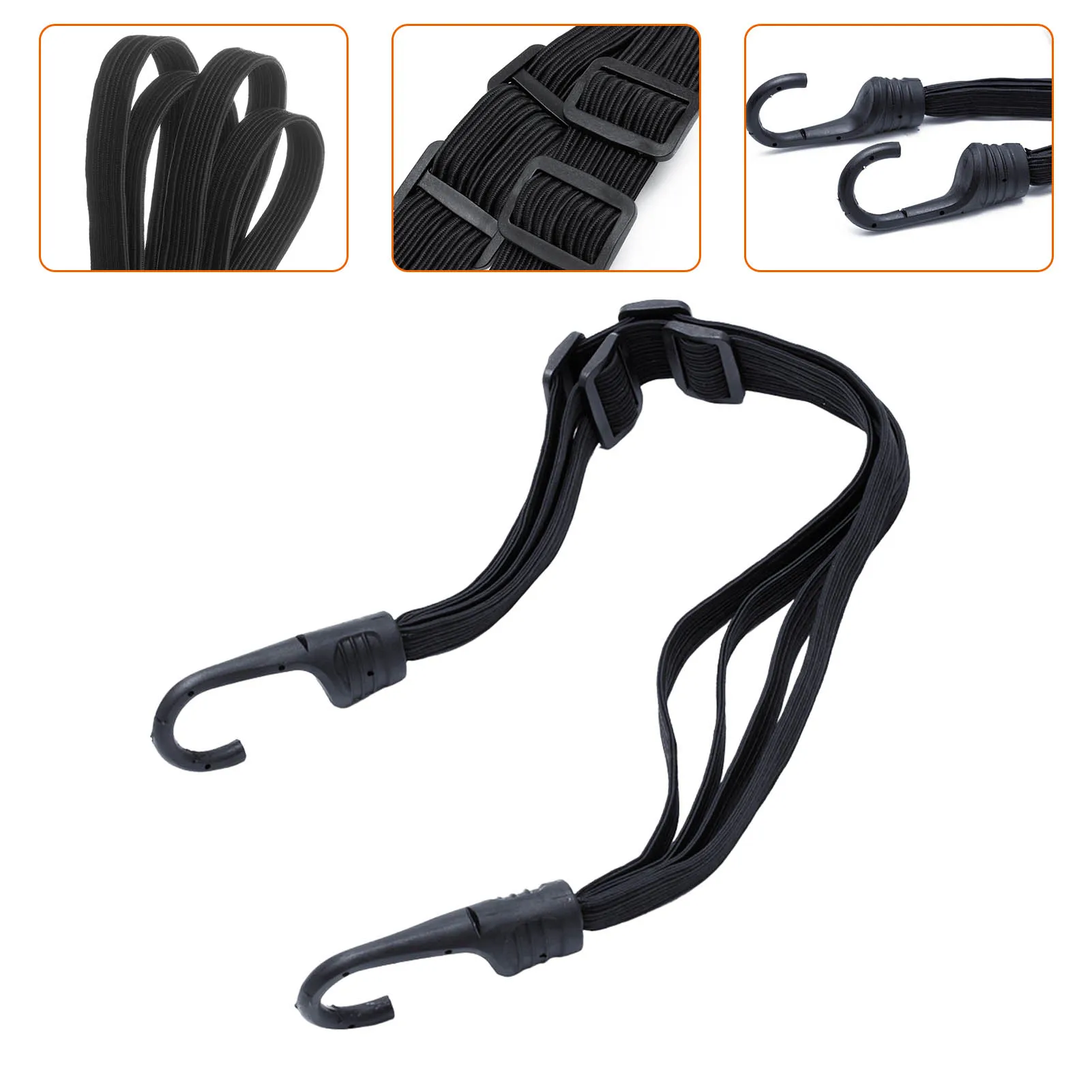 

90CM 2 Hooks Universal Motorcycle Helmet Straps Strength Retractable Helmet Fuel Tank Luggage Elastic Rope Fixed Strap Net Belt
